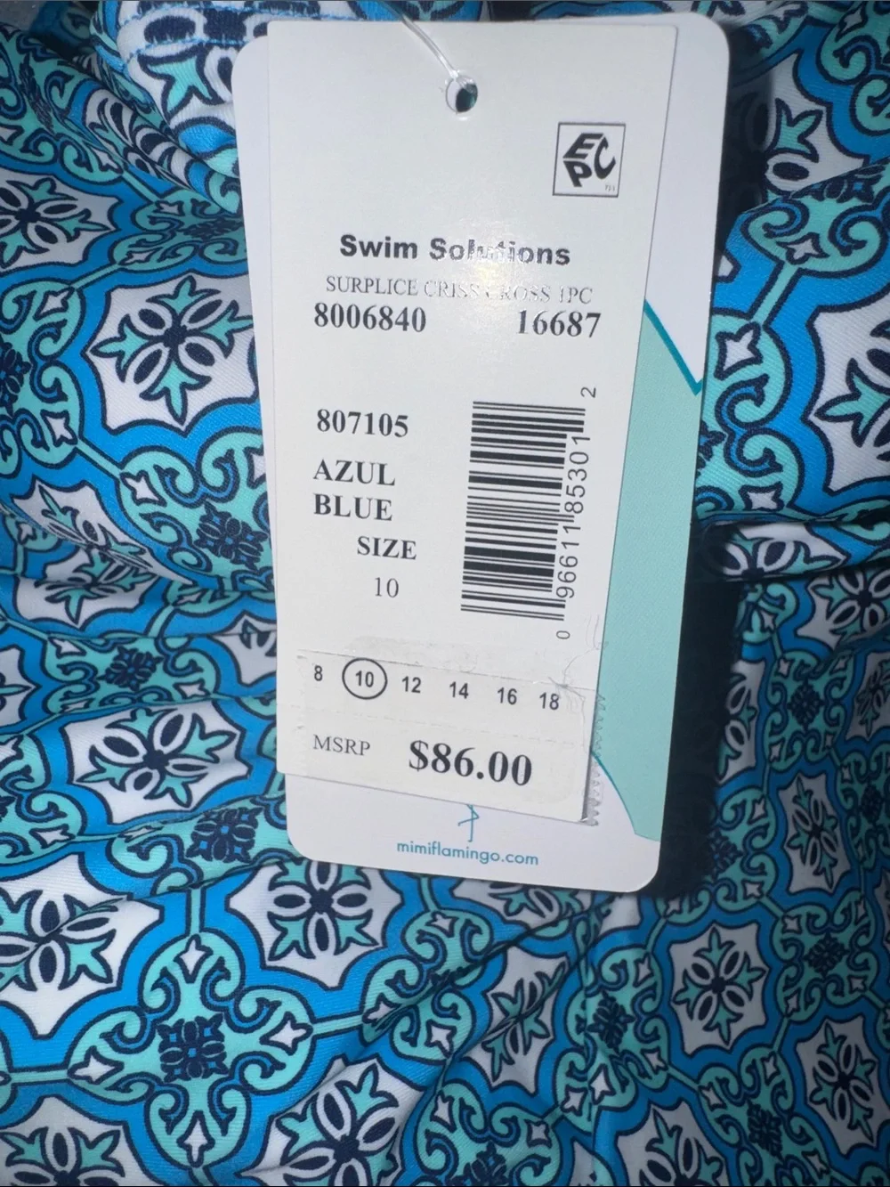 Swim Solutions Women's Surplice Tummy-Control One-Piece Swimsuit NEW - Picture 6 of 8